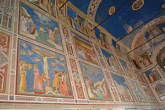 Giotto fresco cycle in the Scrovegni Chapel, Padua Italy