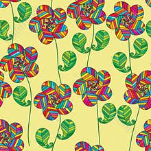 Paisley flower 40 set leaf branch seamless pattern