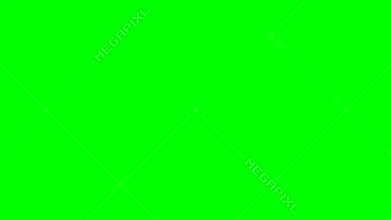 Triple explosion of multi-colored confetti falling on a black and green background.