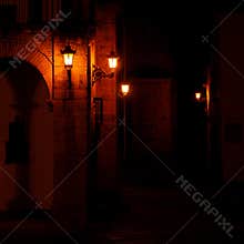 Quaint dark street