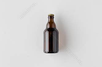 Top view of a beer bottle mockup