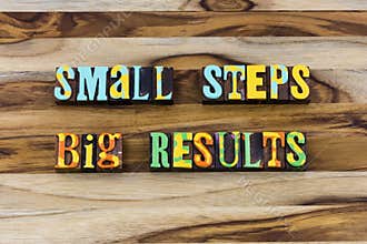 Small steps create big results plan ahead perform accomplish success result