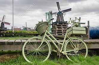 Bikes, Amsterdam, windmills, Holland