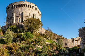 The Keep or round tower at Windsor Castle in the English county of Berkshire
