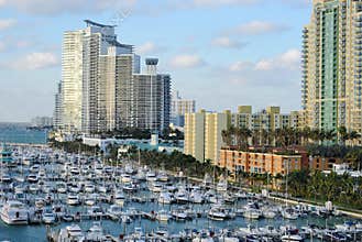 Miami Skyline and Dock