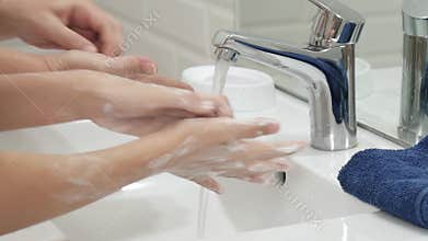 Washing Hands, Disinfecting in Coronavirus Pandemic Outbreak, Disinfectant in Hospitals for Covid-19 Disease
