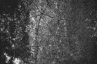 Distress old cracked concrete vector texture. EPS8 illustration. Black and white grunge background