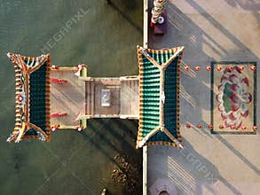 Aerial look down Hean Boo Thean in morning.