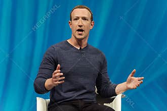 Paris, FRANCE - 24th may 2018 : Mark Zuckerberg at ViVA technoloy
