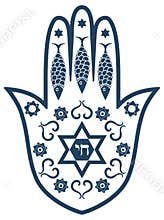 Jewish sacred amulet - hamsa or Miriam hand