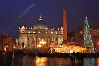 Saint Peters basilica In Night, Roma