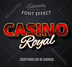 Casino royal text, editable font effect