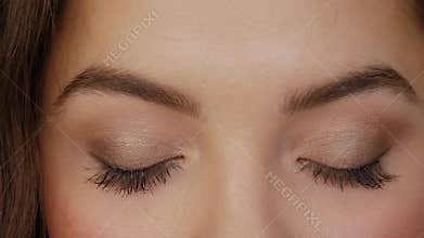 Green brown eyes close-up