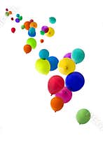 Balloons floating upwards