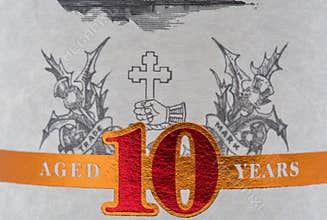 Ben Nevis Single Malt Scotch Whisky aged 10 years label closeup