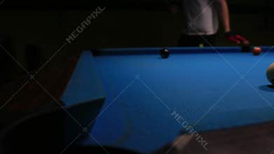 Billiard dunk in the corner pocket hole