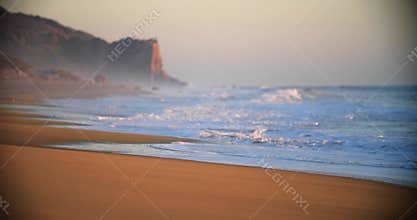 Surf ocean at California beach, USA, 4K