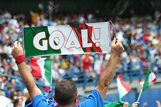 Goal! A Soccer Fan Cheers for Italy in the World Cup
