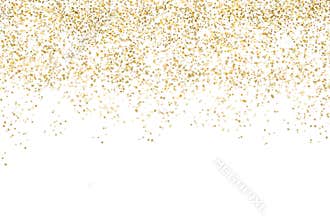 Golden confetti isolated on white background clipping path with bright festive tinsel of gold color for Christmas, new year