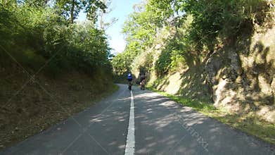 Point of view shot of riding a bicycle