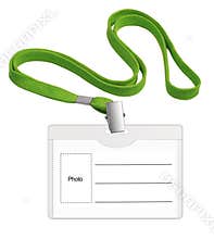 White ID card badge