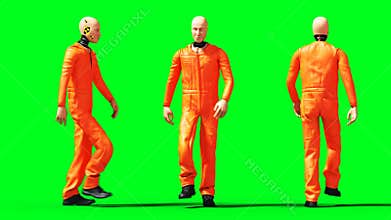 Dummy animation. Test drive. Phisical motion blur. Realistic 4k animation. Green screen