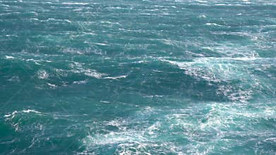 Side view of the rough seas of cruise ship in the ocean