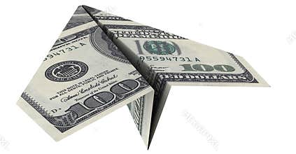 Paper airplane from the dollar