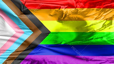 LGBT Rainbow Flag with inclusion and progression colors.