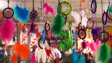 Dream catcher hanging everywhere Native American amulet believe