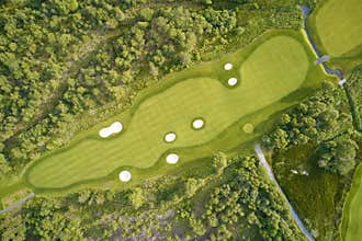 Loch Lomond golf course aerial view Scotland
