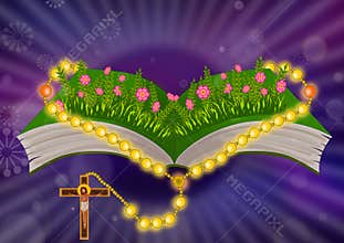 Bible and rosary illustrations