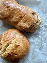 Fresh baked homemade bread loafs