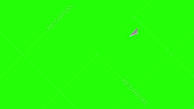 Paper Plane Flies to the Camera on a Green Background, Beautiful 3d Animation. Ultra HD 4K 3840x2160