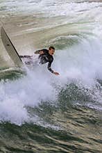 Surfer Riding a Wave