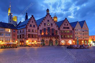The Romer at night, Frankfurt, Germany
