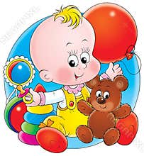 Baby with toys