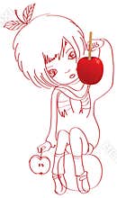 Sketch-girl-candy-apple