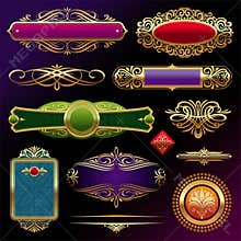 Golden framed labels & decor