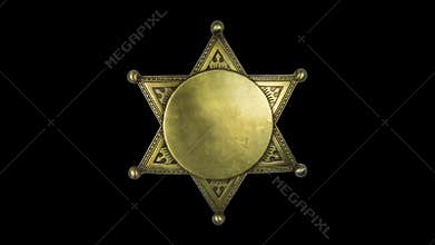 Isolated spinning sheriff star badge