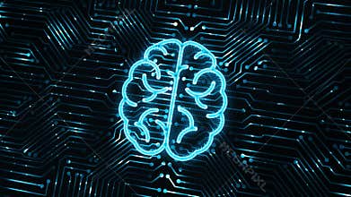 Artificial intelligence AI, machine learning and modern computer technologies concepts. Business, Technology, Internet and