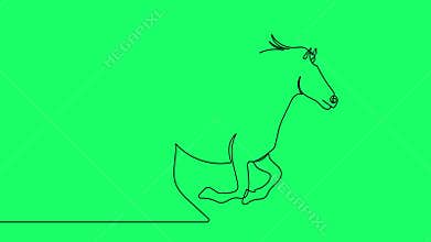 Self drawing animation of continuous one line drawing of isolated vector object