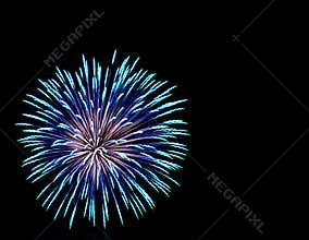 Blue and Aqua Fireworks