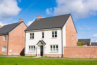 New build homes in a housing estate development. UK