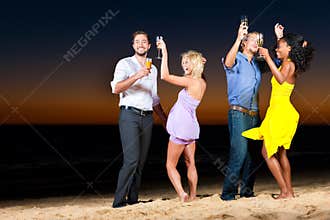 Party and dancing at the beach