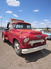 Red Antique Chevy Tow Truck