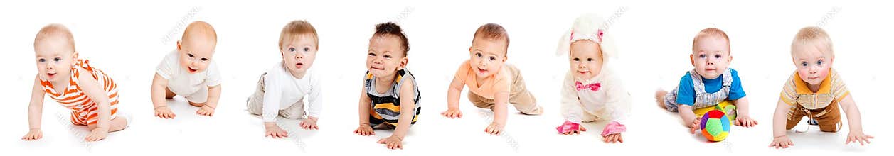 Babies crawling