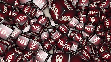 Black Friday. Greater discounts dumping,%, percentages, purchase, sale. View from above.