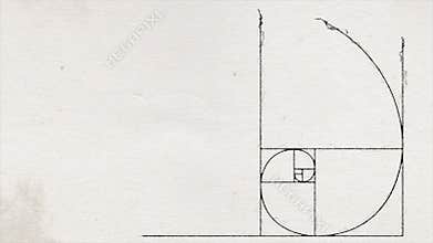 Golden Ratio On Old Vintage Ink Paper Background Animation