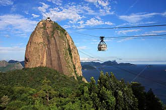 Rio de Janeiro - Pao de Acucar - Sugar loaf mountain and cable car.